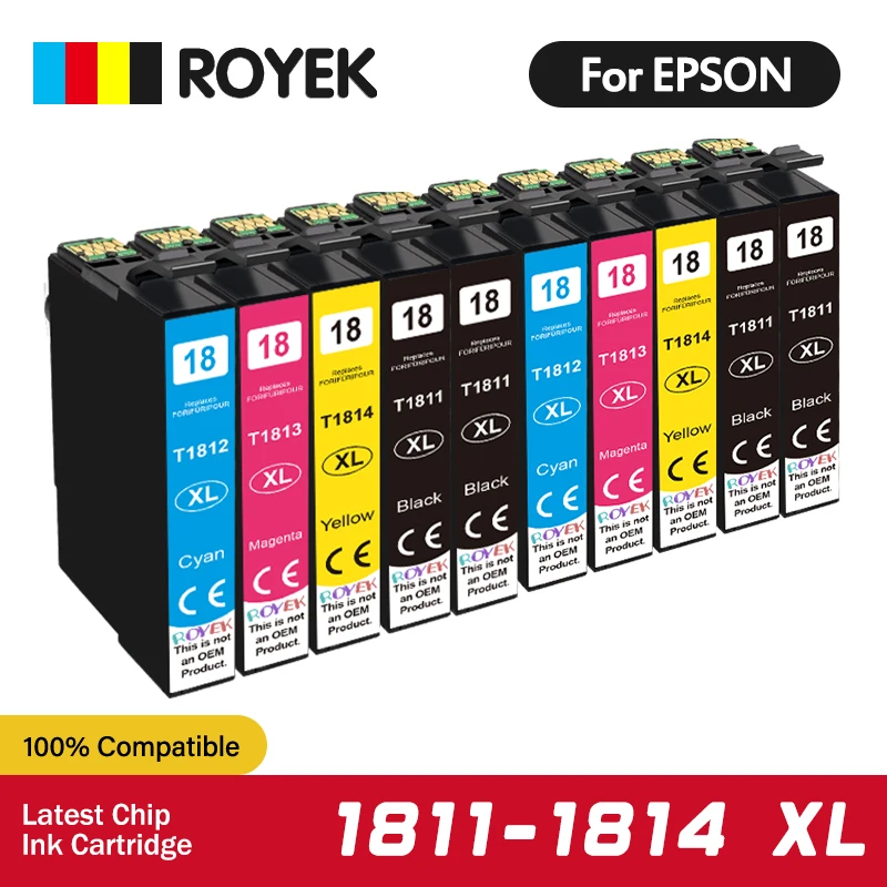 T1811-T1814 совместимый картридж для принтеров EPSON XP-212 XP-215 XP-312 XP-315 XP-412 XP-415 XP-225 XP-322 XP-325 полные чернила