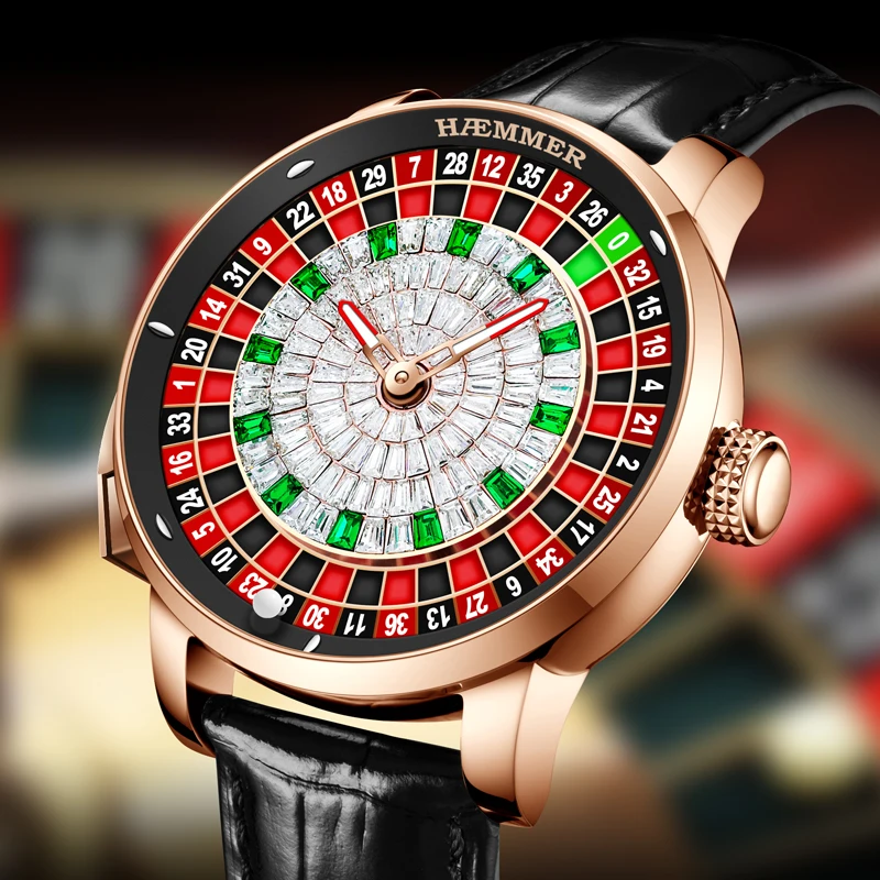 Haemmer Gambling Turntable Design Luxury WatchNH35  Personalized Fashion Full Automatic Machine Waterproof Popular Watch