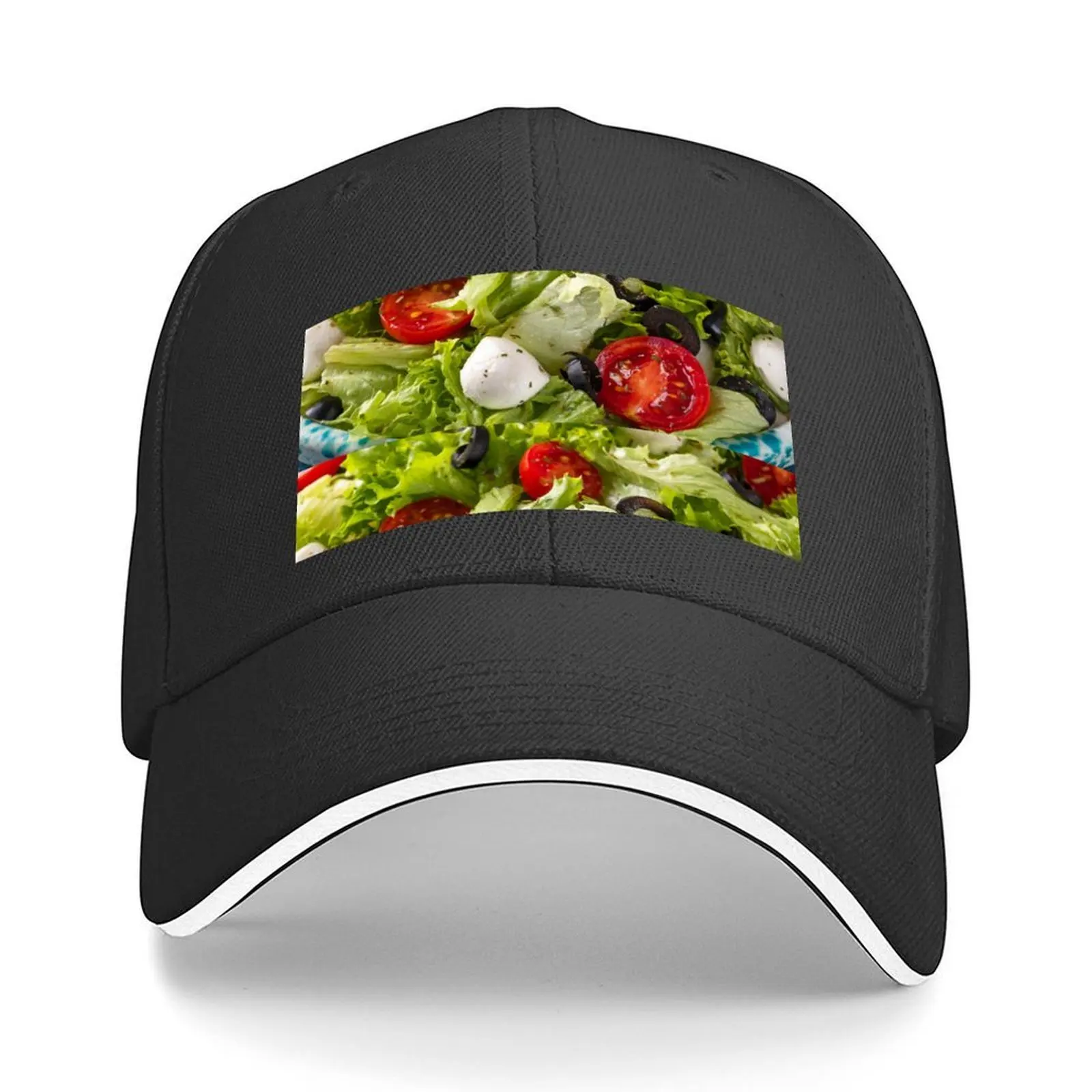 

food,salad food,food art Baseball Cap Mountaineering Rave Wild Ball Hat Fishing cap Male Women's