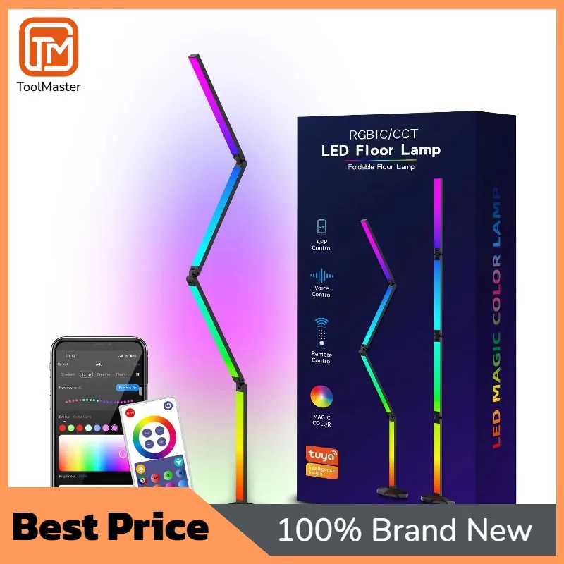 

【2026】1.7M Creative Intelligent DIY Floor Lamp RGBICWW Colorful Corner Lamp Game Atmosphere LED Ambient Light Music Synchronizat