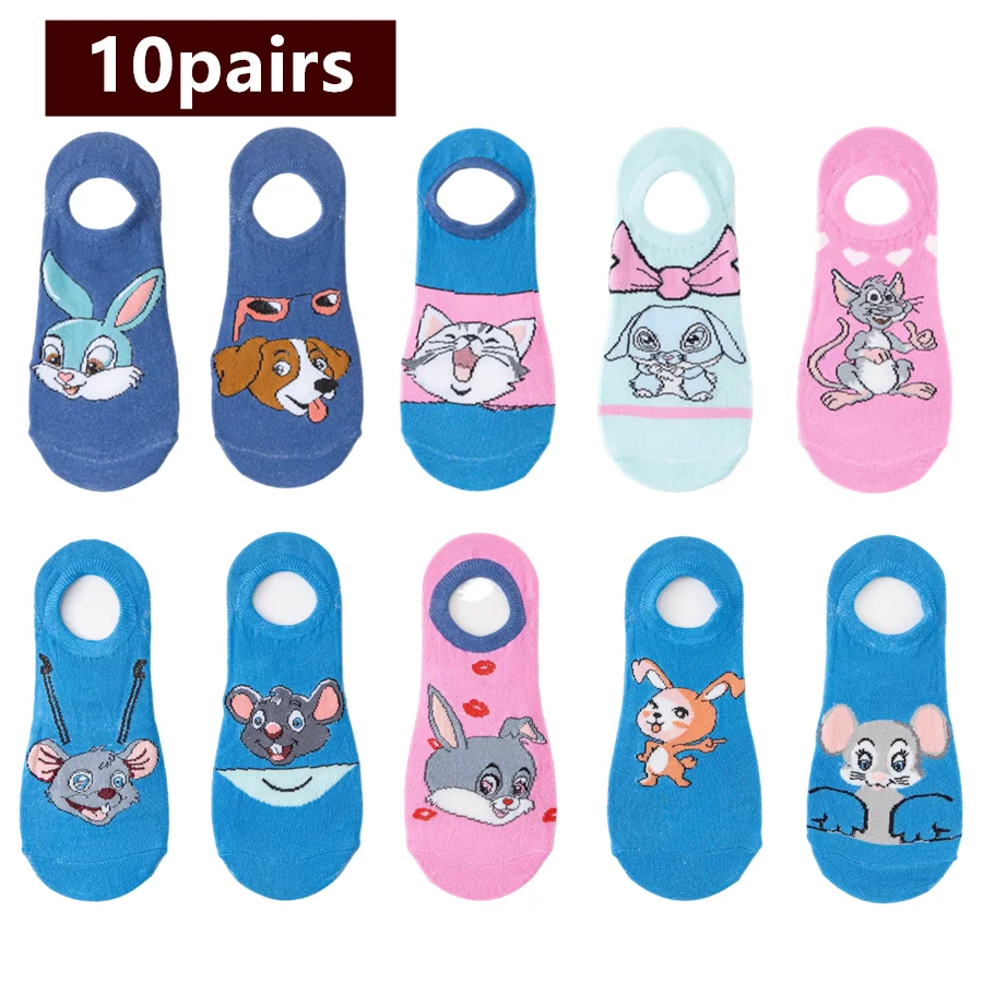 10pairs mix Hip Hop Street Funny Novelty Crew Socks Cartoon Anime Unisex Daily Socks