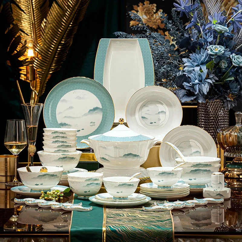 Dish set Household light luxury tableware High temperature ceramic dish combination