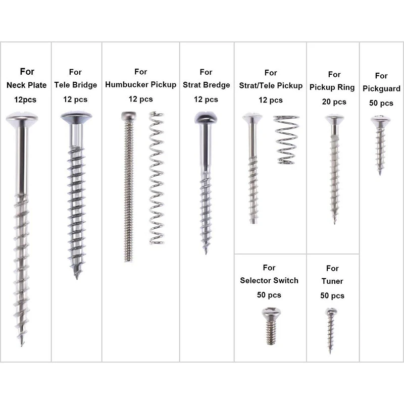 Quality 1 Set Electric Guitar Screw Kit Sorting Box For Electric Guitar Bridges Pickups Tuners Switches Neck Plates Springs 3 Pi