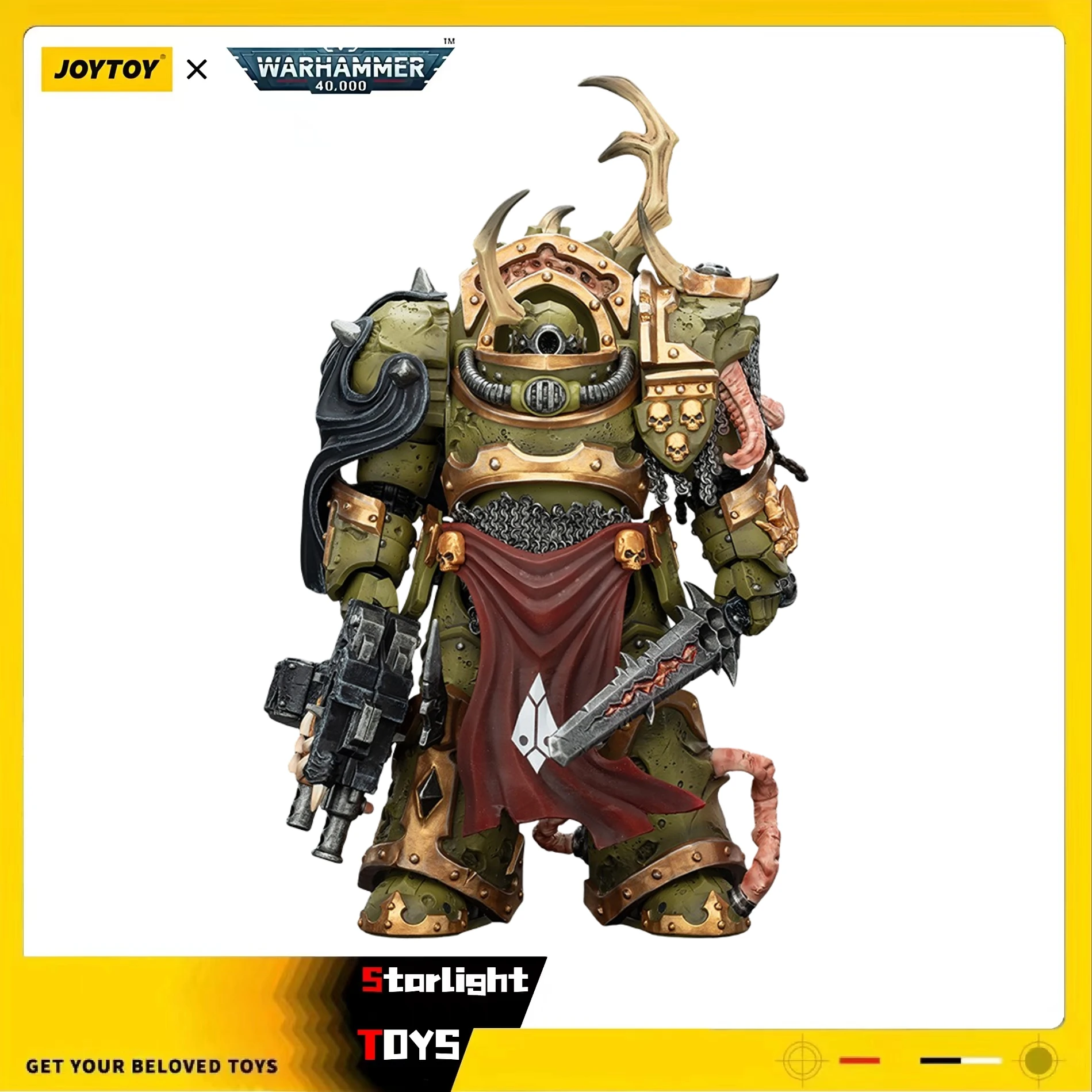 

JOYTOY Warhammer 40K Death Guard Blightlord Terminator 3 with Combi-bolter and Bubotic Blade 1/18 Action Figure