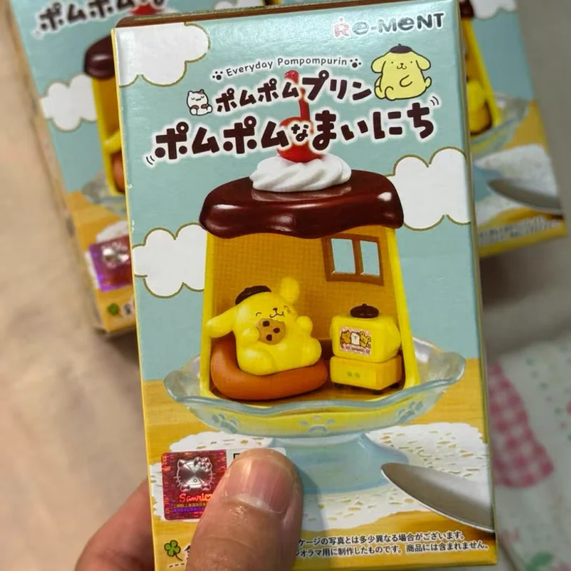 

Подлинная Re-Ment Sanrio Everyday Pom Pom Purin's Daily Life Series, миниатюрная коллекция сцен, имитационная модель игрушки, каваи, подарки