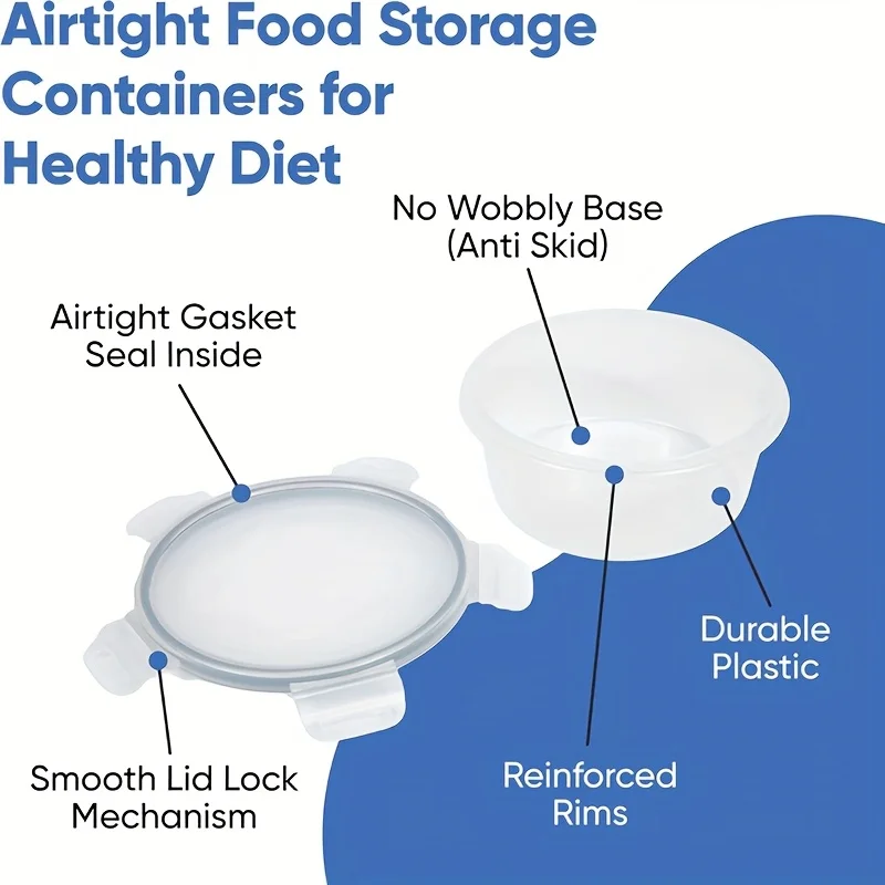 مجموعة حاويات تخزين الطعام المقاومة للتسرب مكونة من 48 قطعة، إعداد الوجبات القابلة للتكديس خالية من مادة BPA، أغطية سهلة المفاجئة، ملصقات وعلامات مجانية