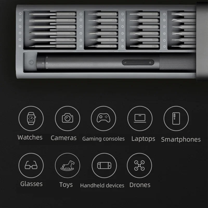 مفك براغي كهربائي محمول من شاومي-ميجيا ، طقم دقيق ، مثقاب مفك مغناطيسي ، عزم دوران تروس 2 ، 400 + برغي ، قطعة ، أداة إصلاح الهاتف