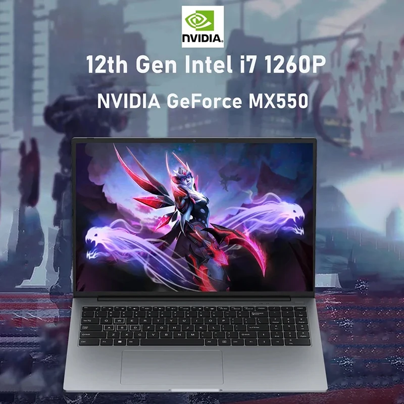 Gaming Laptop 16 Inch Intel Core I7-1260P NVIDIA MX550 4G 12 Cores 16 Threads 16GB RAM 1TB SSD Window 11 DDR4 Portables Computer