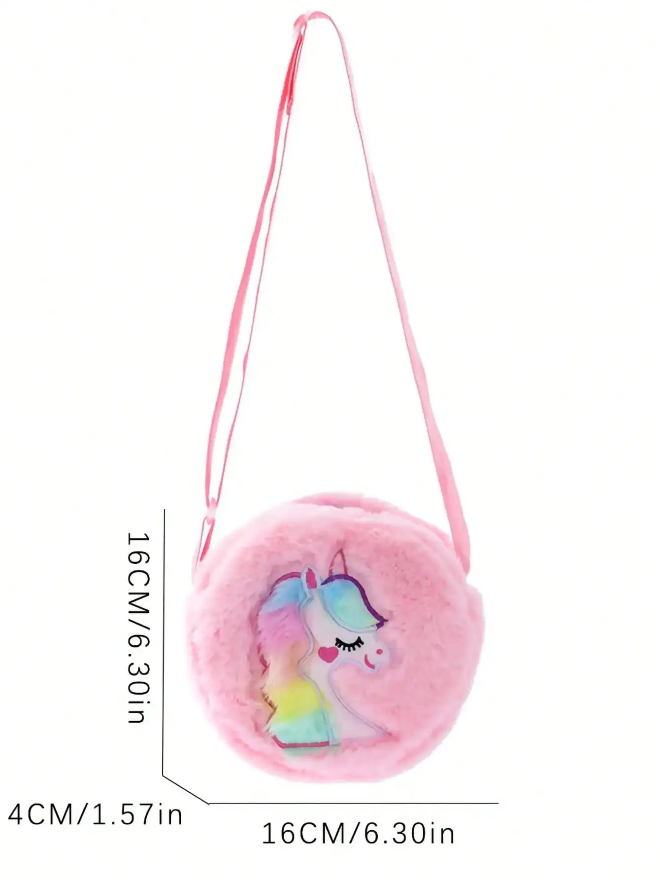 1 PC Cute Cartoon Unicorn Furry Crossbody Bag, Shoulder Bag, Girls Small Backpack, Suitable For School Holiday Gifts