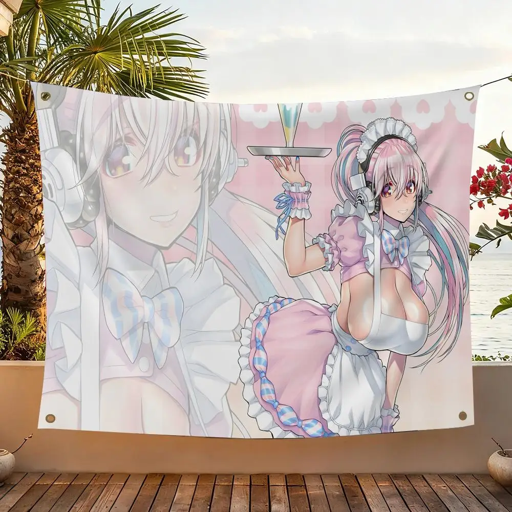 Character Super Sonico Flags Home Yard & Garden Decor Banner – Wandhängende Flagge für den Innen- und Außenbereich – Detail 4