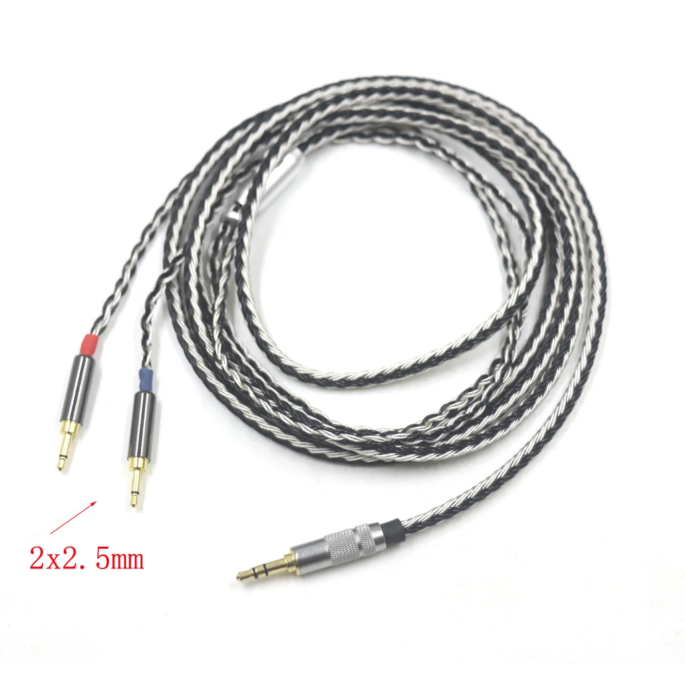 

16 Core 99% Silver Plated Headphone Cable 2x 2.5mm Plug ForSonus Faber PRYMA Sivga Oriole SV021 1MORE H1707 Monolith M1060C