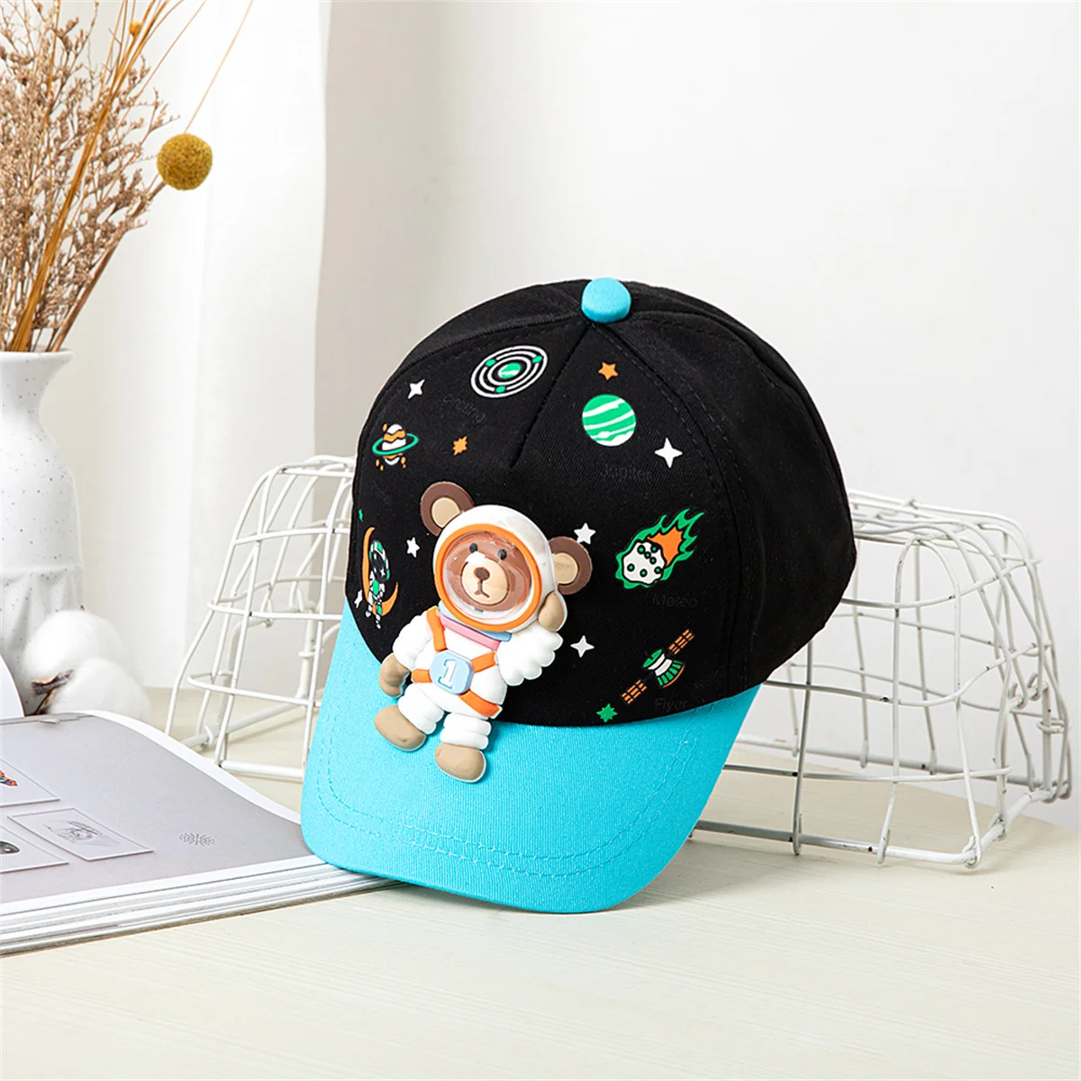 1pcs kids Fashion Baseball Caps For Cartoon cute Bear Retro Hip Hop Hat Unisex Street Adjustable Sun Visor Cap