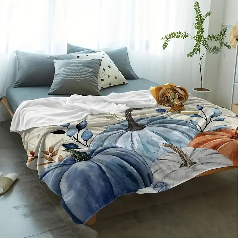 1-teilige Weihnachtsmusik, Kürbisedecke, kreatives Wohngeschenk, saisonales Sofa, Teppich, Heimdekoration im Schlafsaal
