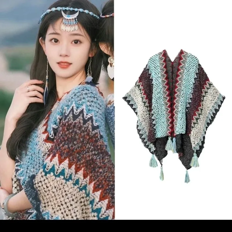 Lijiang Xizang Travel Liu Yifei Cloak Dali Travel Network Shawl Yunnan Photo, Ethnic, Cloak Jacket