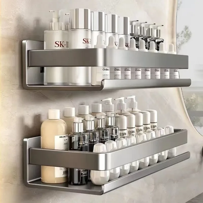 20cm/50cm Badezimmer-Eisenregal Ohne Bohren für Kosmetikflaschen, Küchen-Gewürzgläser, Aufbewahrungsregal, Badezimmerzubehör