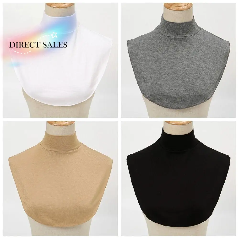 

Ложный воротник из модала, искусственный воротник, однотонные накидки, зимняя шаль, однотонный нагрудник, шарф, аксессуары, украшения одежды, аксессуары