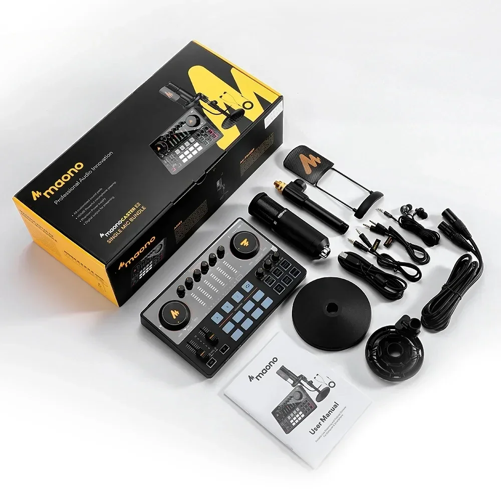 hot sale Equipo de interfaz de Audio para Podcast, tarjeta  sonido estudio con micrófono condensador XLR  grabación en Stream