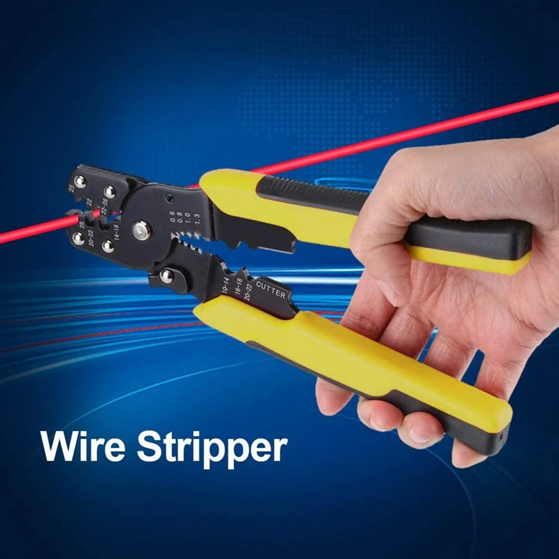 1 Pcs Crimp Tool Crimper Plier Wire Crimpers Adjustable Crimping Range For Cutting And Pressing Cables