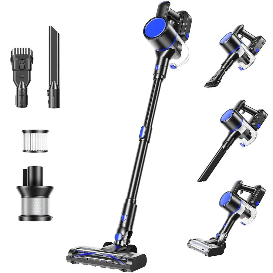 

Беспроводной пылесос, легкий вертикальный пылесос для дома, мощное всасывание, светодиодная подсветка, перезаряжаемая батарея для Ca