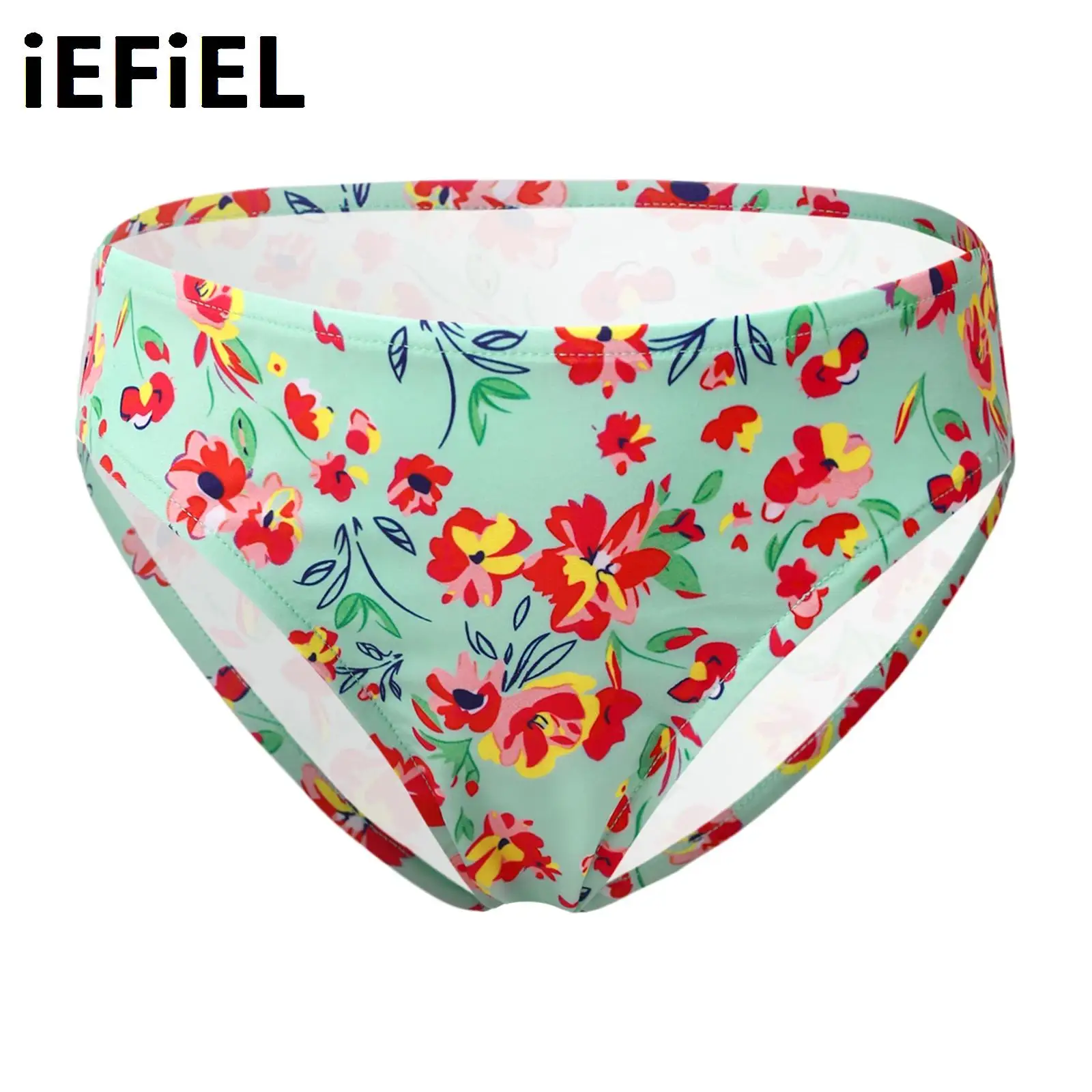 

Kids Girls Print Plants Swim Briefs Bottoms Flowers And Plants Printing for Beach Pool Swimming Bathing Suit