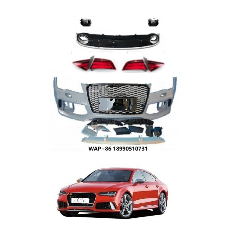 

Auto Parts A7 S7 2011-2015 Modified to RS7 Style Front Bumper with Grille and Rear Diffuser Tail Lights Car Body Kit