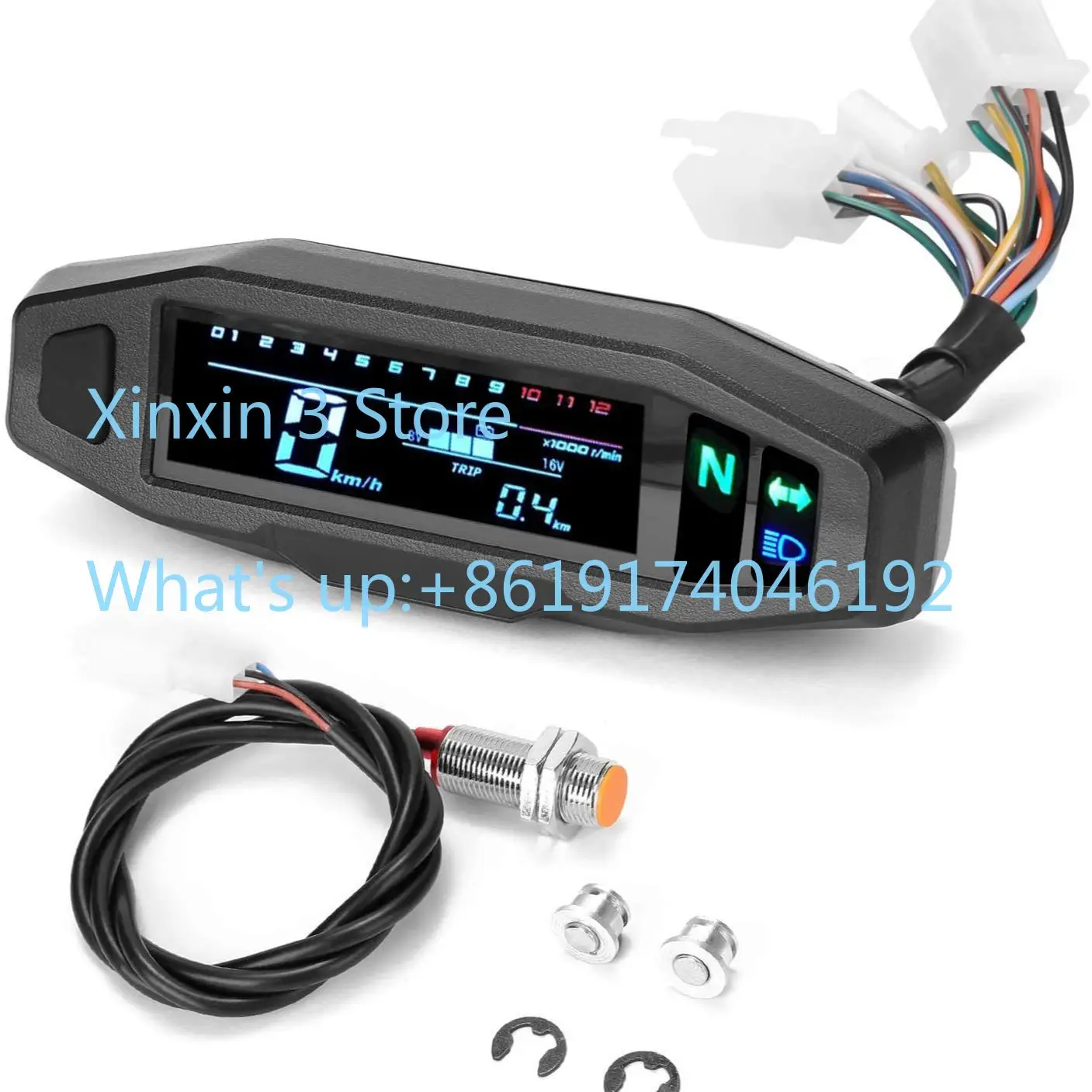 Mini high definition LCD speedometer, speed oil meter