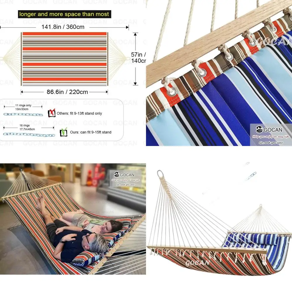 

Enhanced Double Hammock, Quilted & Sturdy, Ideal for Outdoor and Indoor Relaxation
