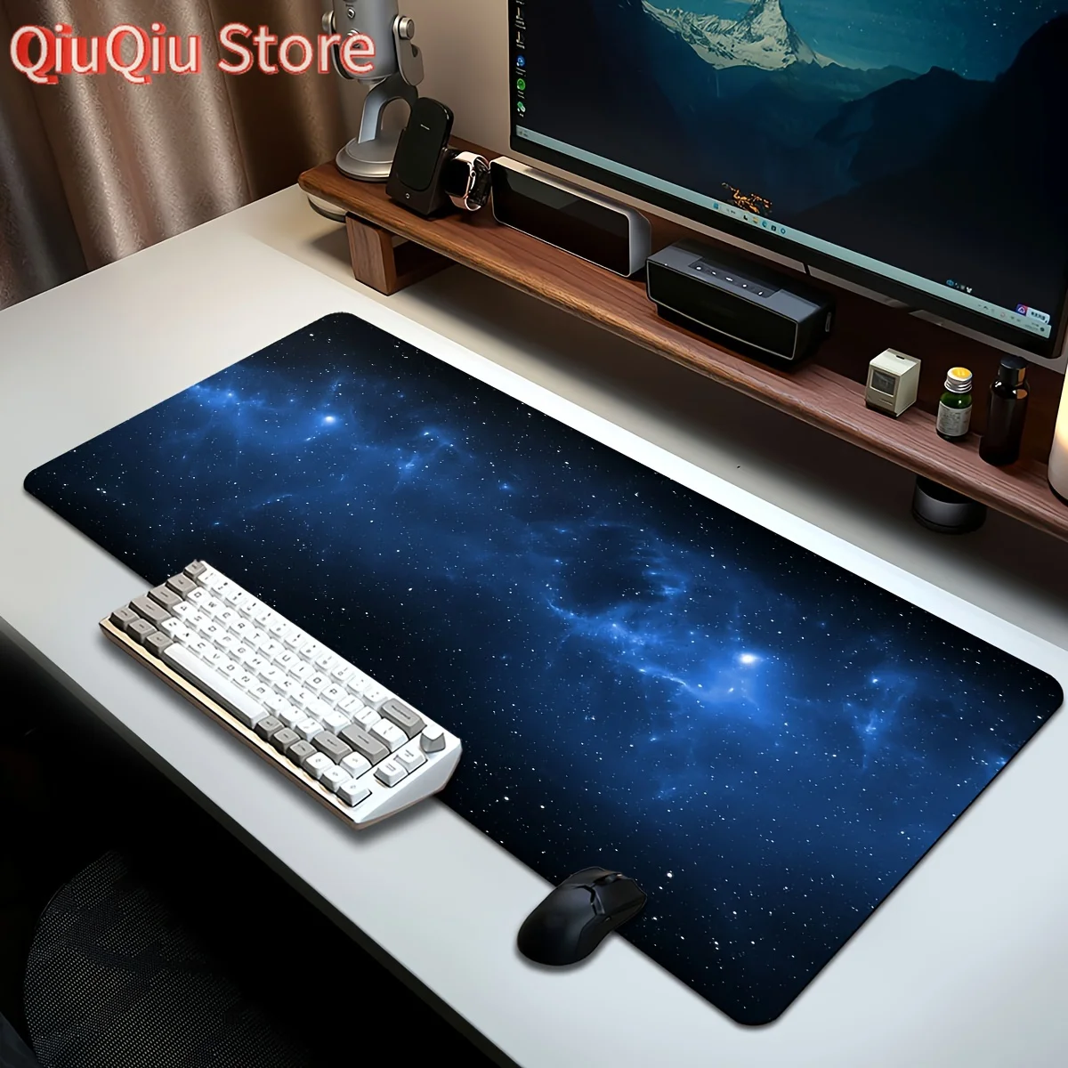 1pc durável extra grande mouse pad xxl estrelado céu noturno design antiderrapante poliéster tapete de mesa para jogos escritório estudo presente gamers