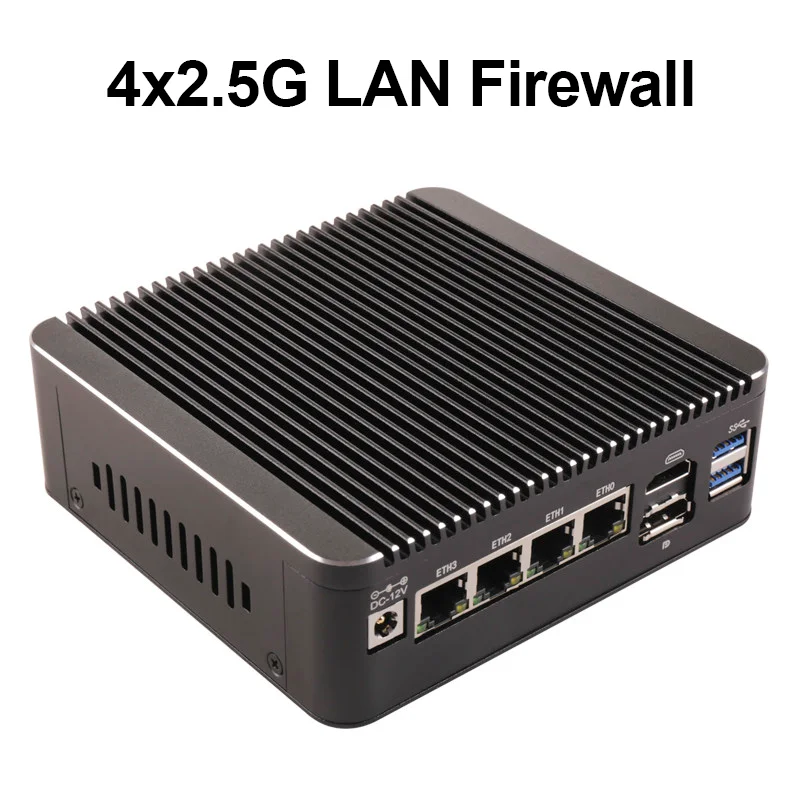 Intel N150/N100 Mini Pc fanless low power consumption Soft Router DDR4 memory 4 network cards mini Pc for open clow