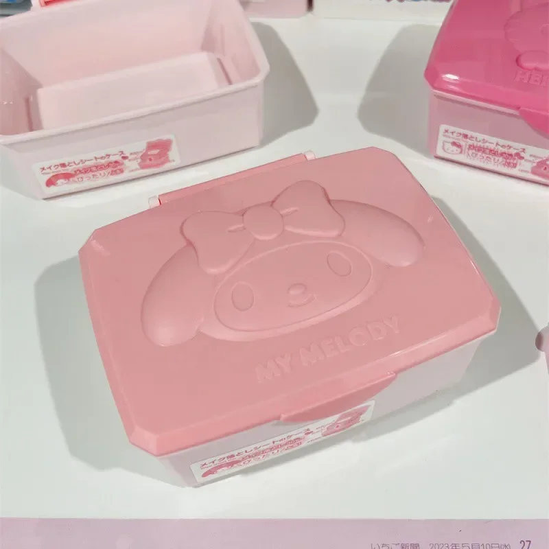 13CM Cartoon Kawaii Kitty Mymelody Littletwinstars Desktop Storage Box Cotton Stationery Jewelry Organizer Storage Bin