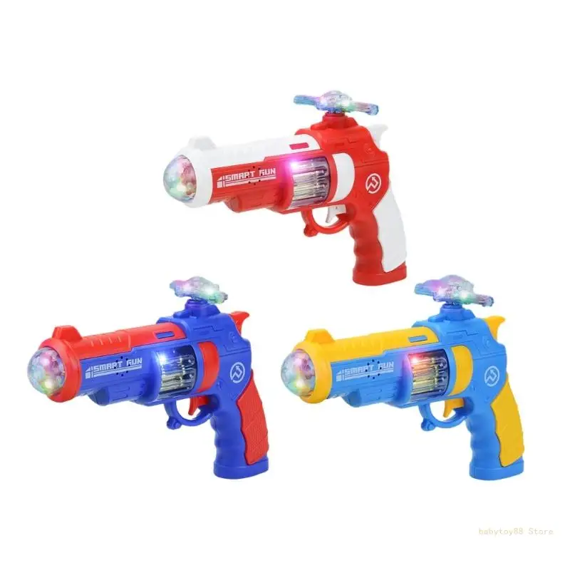 Y4ud pistola brinquedo musical leve para crianças, brinquedo eletrônico divertido interno e externo, perfeito para brinquedos