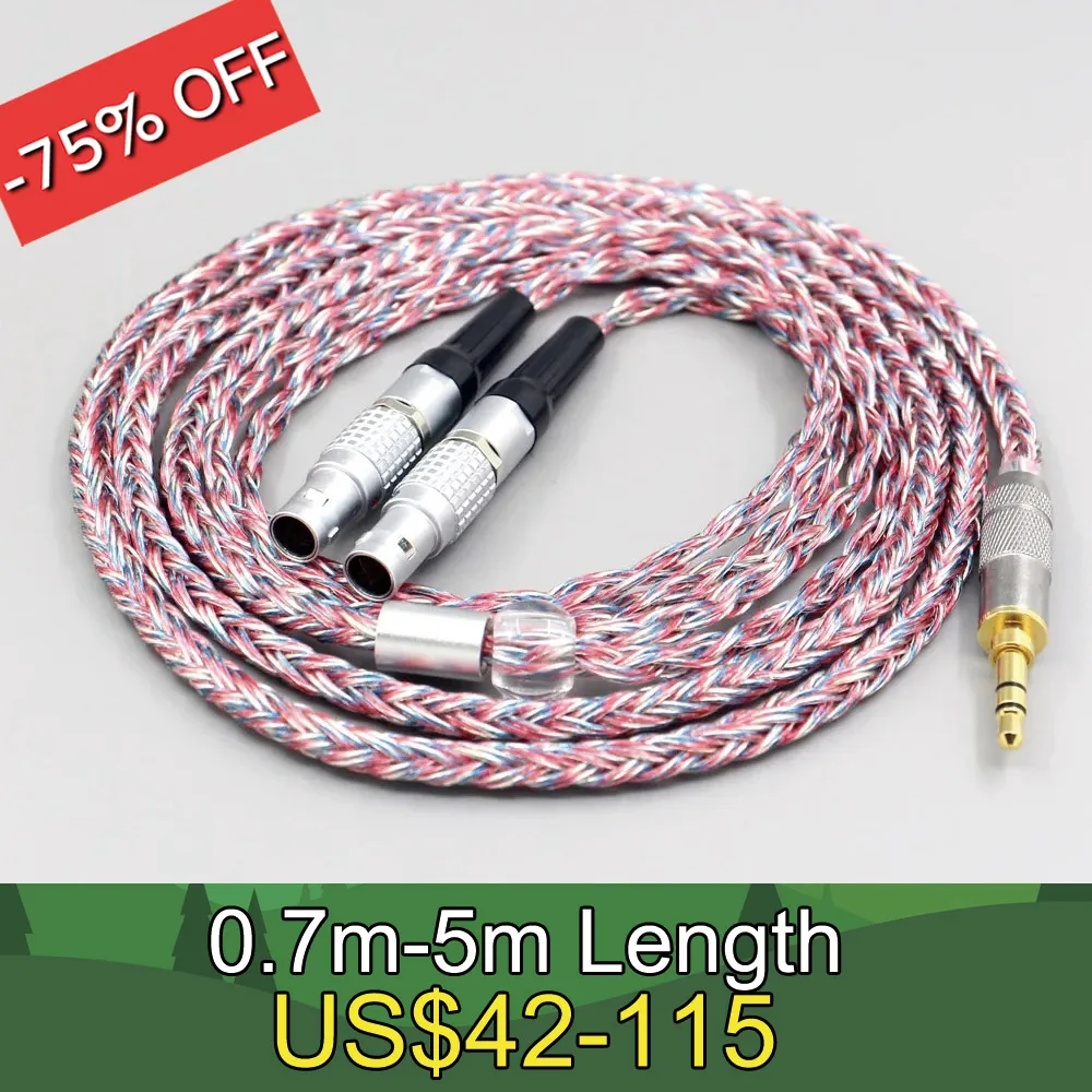 

16 Core Silver OCC OFC Mixed Braided Cable For Focal Utopia Fidelity Circumaural Headphone earphone LN007580