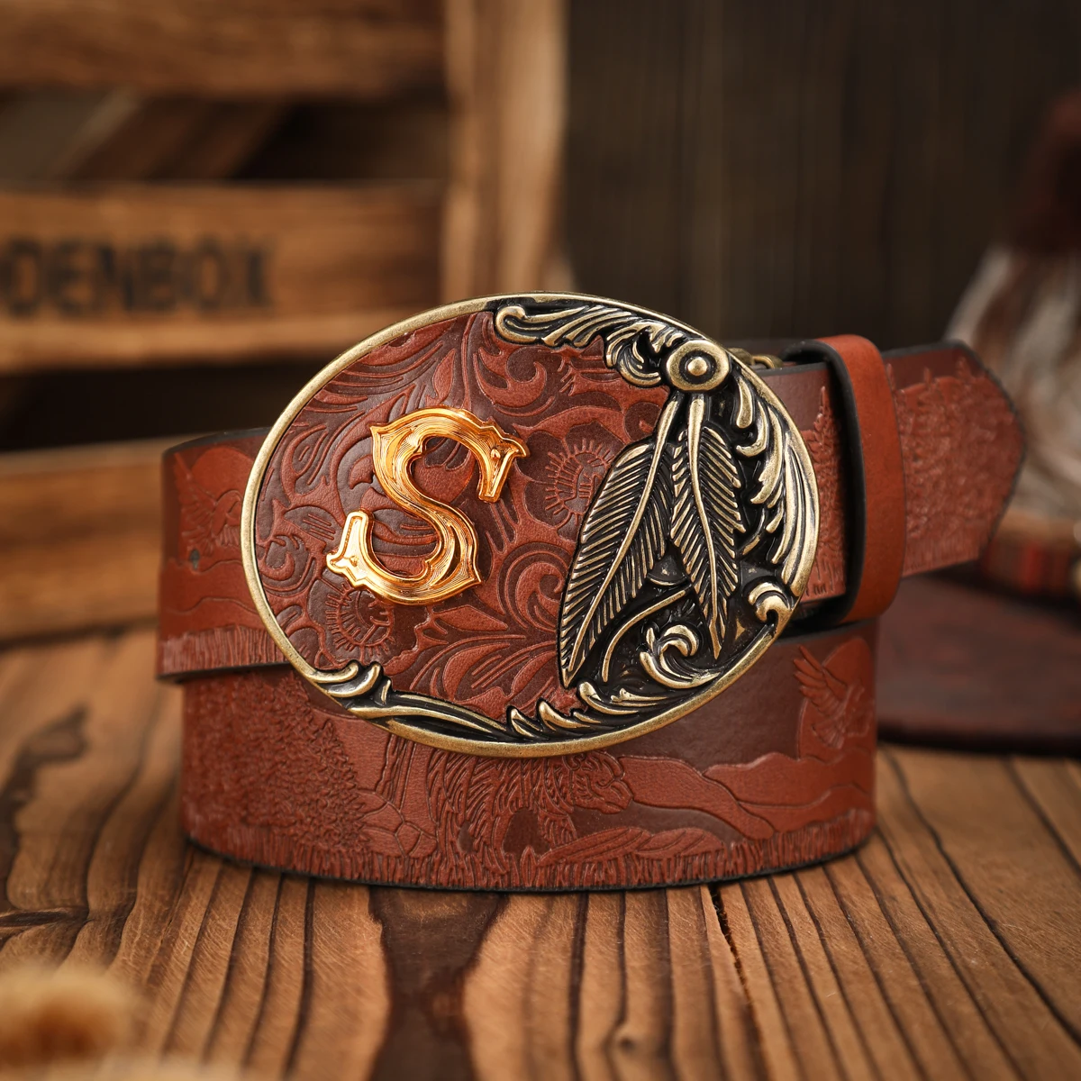 Ein lässiger, individueller und retroartiger Gürtel, ein Kleidungsaccessoire im Western-Stil, Metallschnalle, PU-Gürtel, geeignet für sowohl Männer als auch Frauen – Detail 6