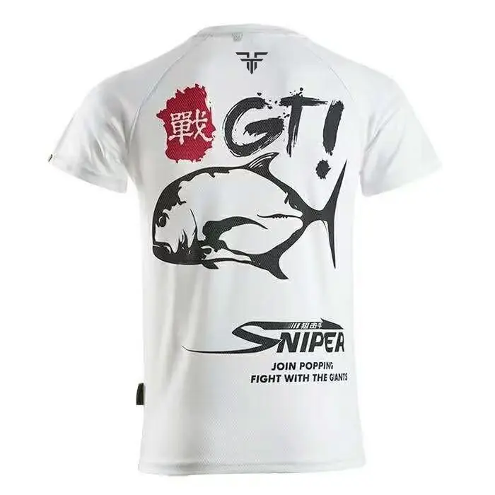 Deep Sea Hunter Breathable Polyester Fishing T-shirt Men's Short-sleeve Fishing Clothing Summer Quick-drying Mosquito-proof
