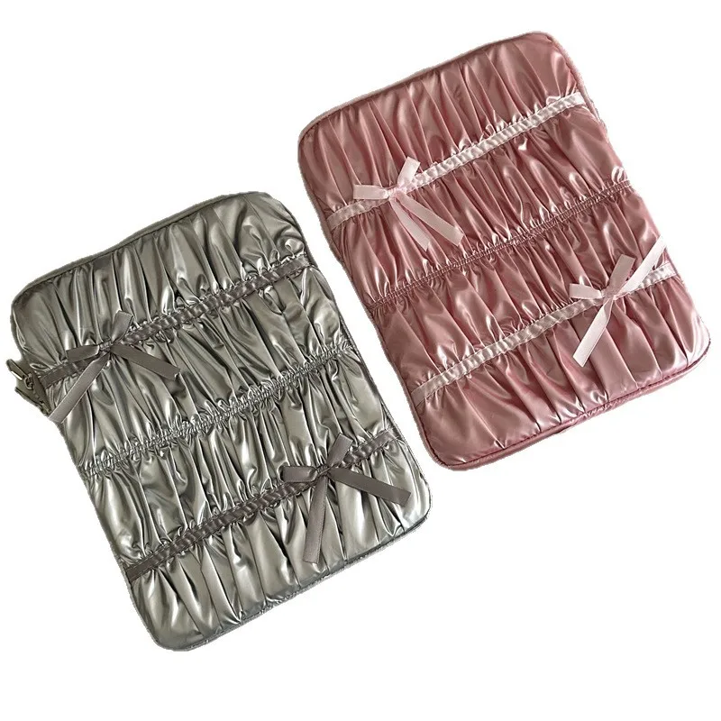 Capa fofa para laptop com laço, 13.3/14/15/15.6 polegadas, para macbook, xiaomi, lenovo, dell, notebook, capa macia, ipad10.5/10.9/11