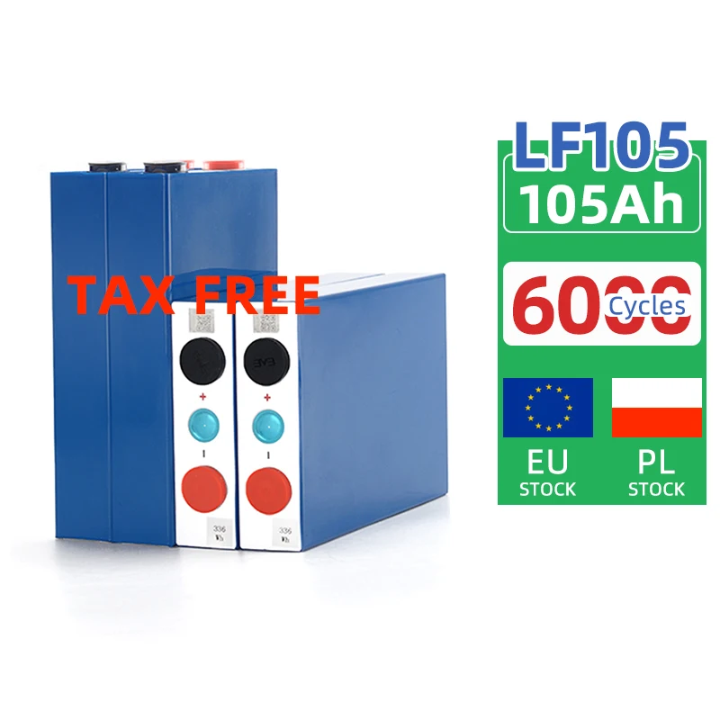 Eve105Ah 3.2v LifePO4 Battery Unit European Union UKR Stock Warehouse Electric Solar Deep Cycle 105 Ah Prism