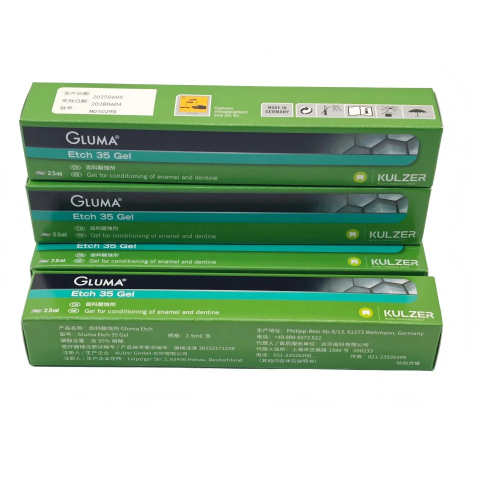 

Kulzer Gluma Etch 35 Gel Dental Phosphoric Acid Etchant 35% for Enamel Dentin Etching Adhesive Bonding Preparation 2.5ml