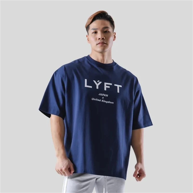 LYFT New Fashion Big Logo Men\'s T-shirt Summer Casual Comfortable Cotton Tee Shirt Sports Gym Sportswear Breathable T Shirt Tops