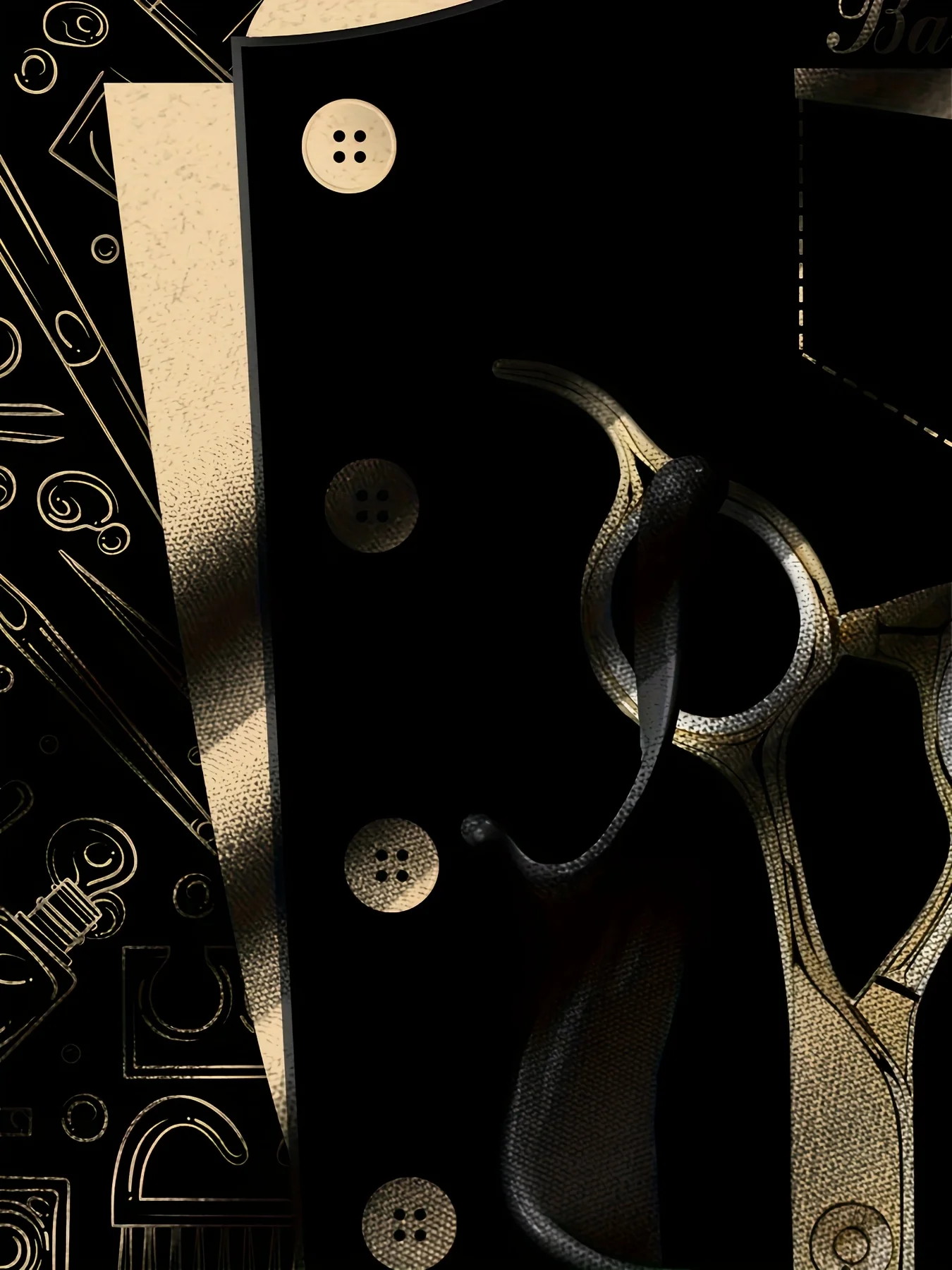 Vêtements d'été pour femmes, uniforme de barbier élégant, T-Shirt noir à col en v avec peigne à ciseaux imprimé, parfait pour les coiffeurs, 2025