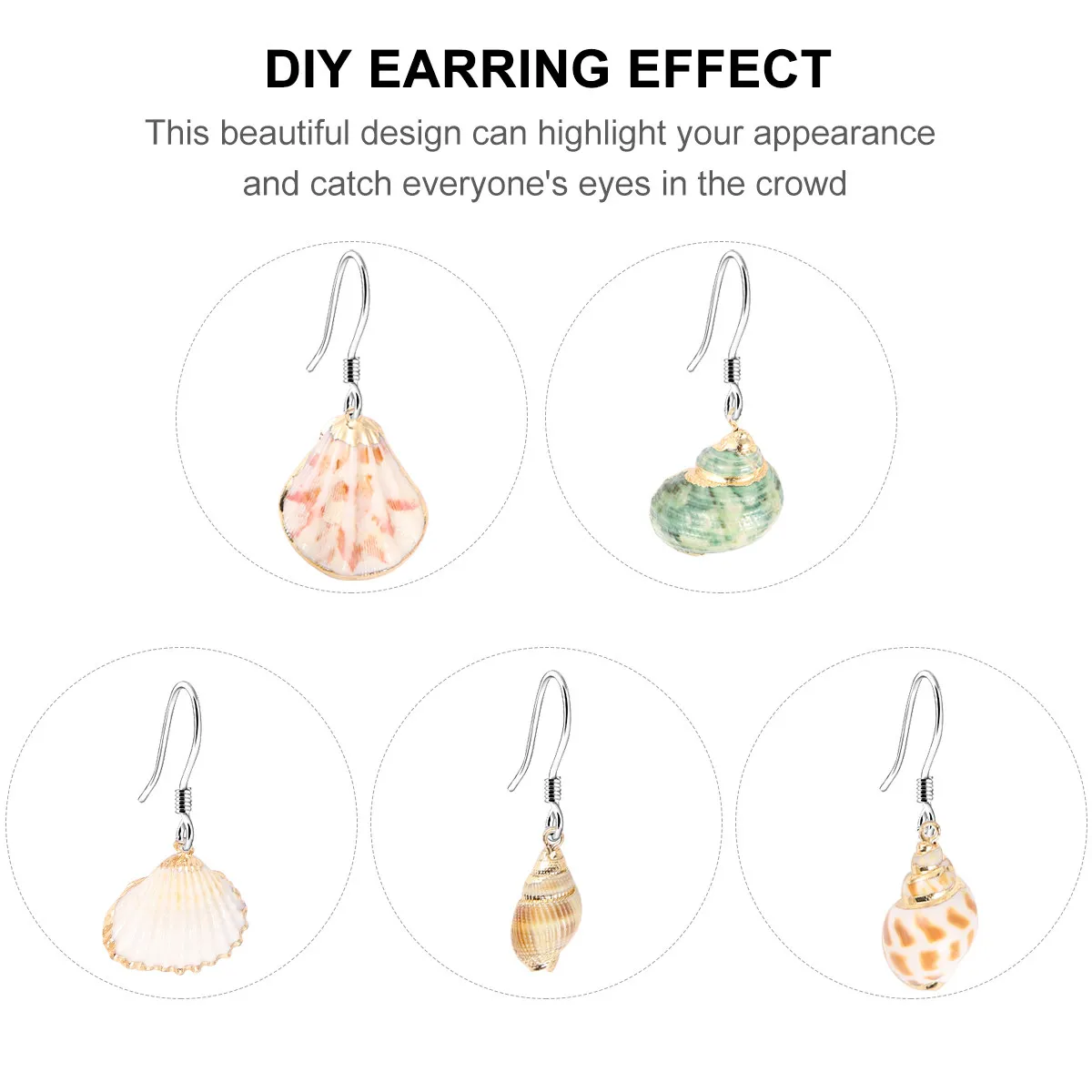 

10 шт. подвесок-ракушек в морском стиле для серег, аксессуары для рукоделия, подарок для влюбленных и друзей, подвески из сплава