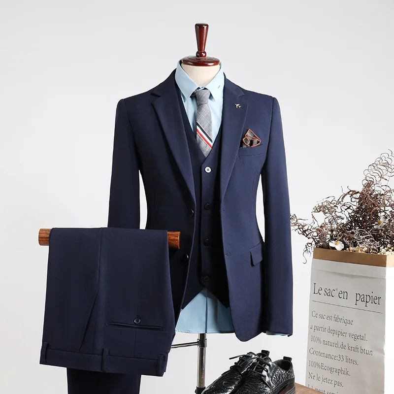 Traje azul personalizado para hombre, vestido de boda, traje de padrino de boda, negocios, informal, 31