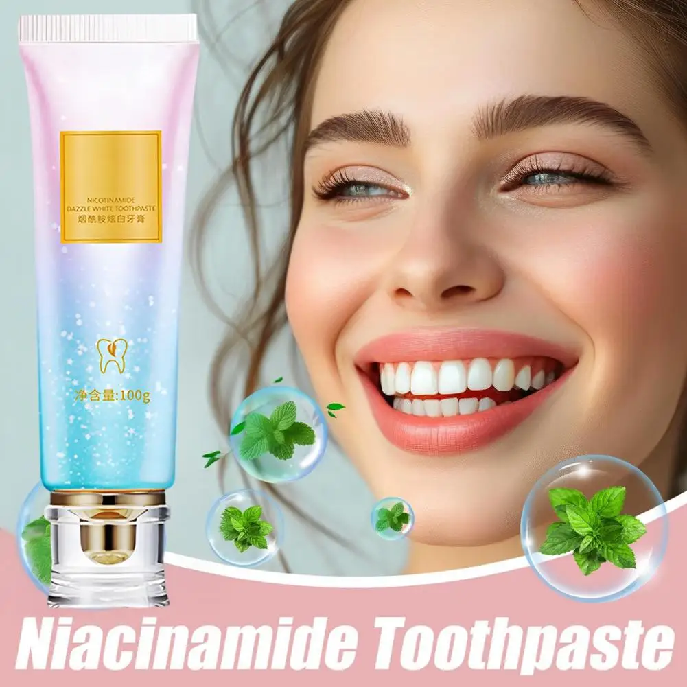 100G Nicotinamide Whitening Toothpaste Mints Flavor Freshening Breath Stain Removal Sensitive Teeth Brightening Toothpaste