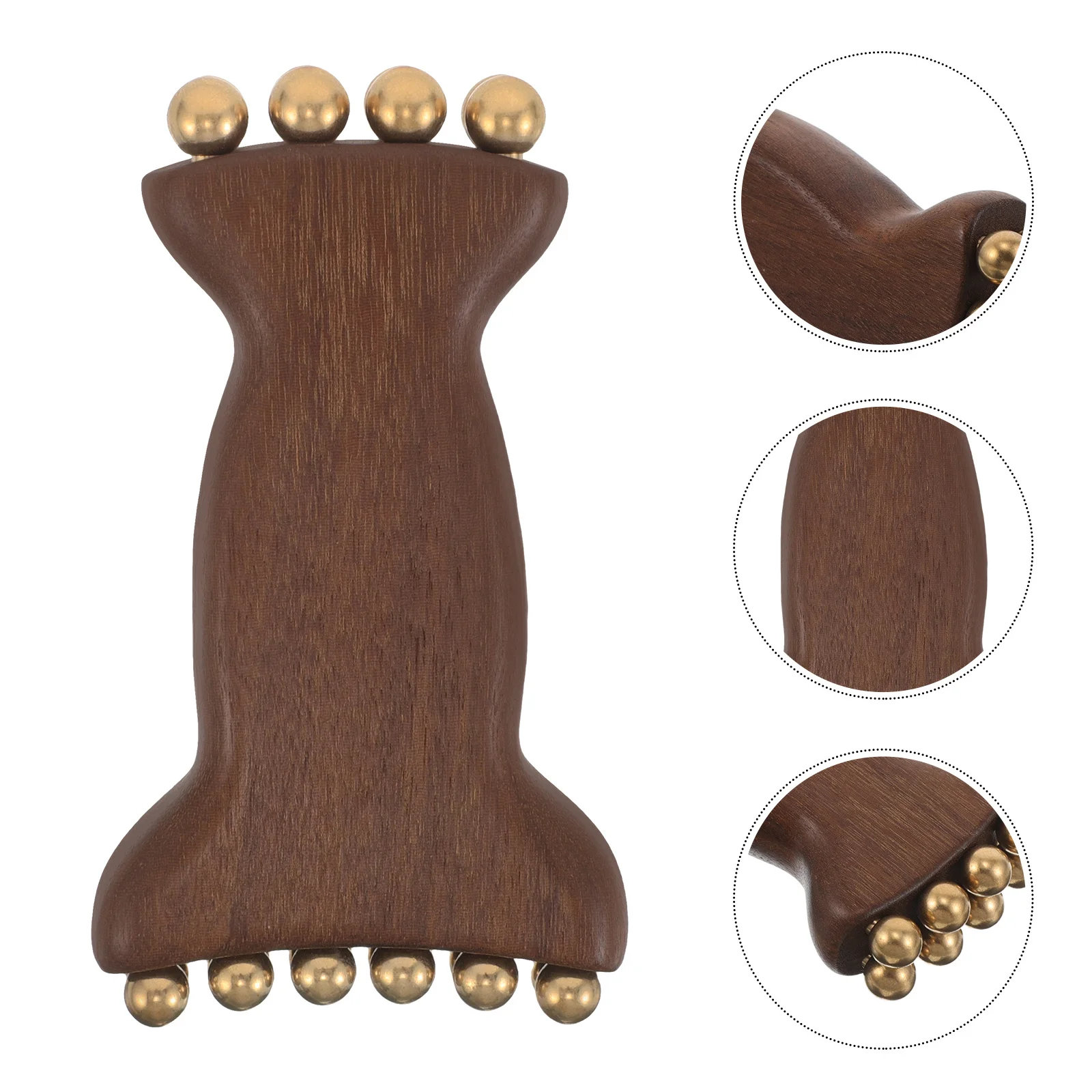 木製フェイシャルマッサージャー：天然素材の手作りマッサージツール、顔、首、体用ビーズ付き - ポータブルな手動かっさ（グアシャ）スキンケア用