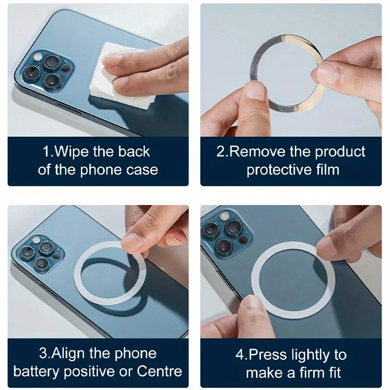 1-2 шт. блестящая металлическая наклейка для мобильного телефона, железная пластина для Magsafe, аксессуары для умных телефонов с беспроводной зарядкой для iPhone 17 16 15