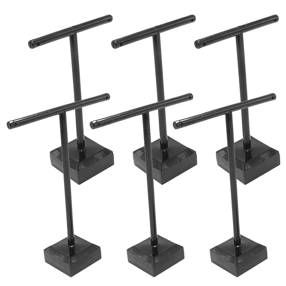 

6pcs T Shape Earring Display Stand Acrylic Jewelry Organizer For Retail Store Home Tabletop Lightweight Hanging Rack