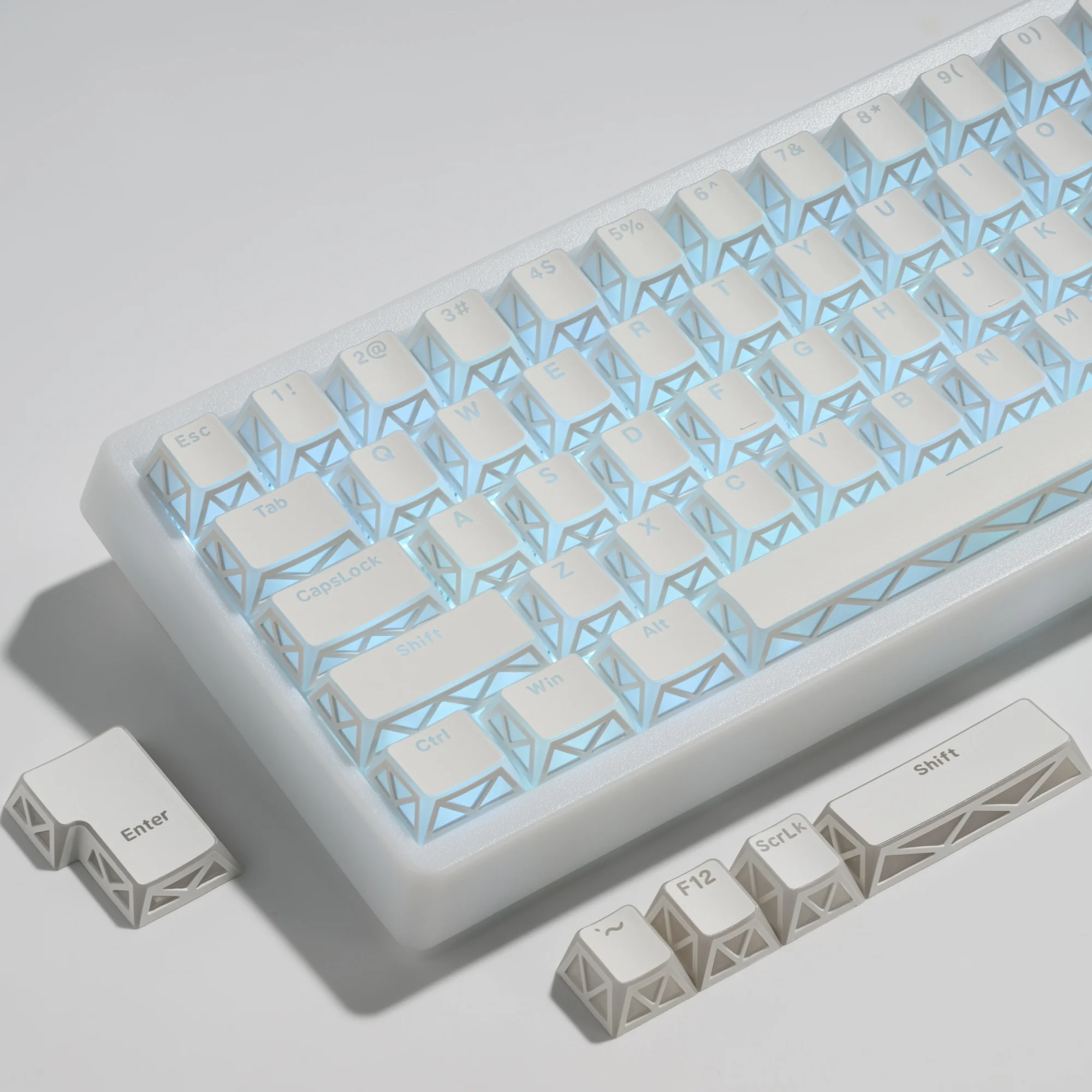 XVX PRISM Refraction Shine-Through Cherry Profile 130-Key PBT Keycap Set 130 Keys