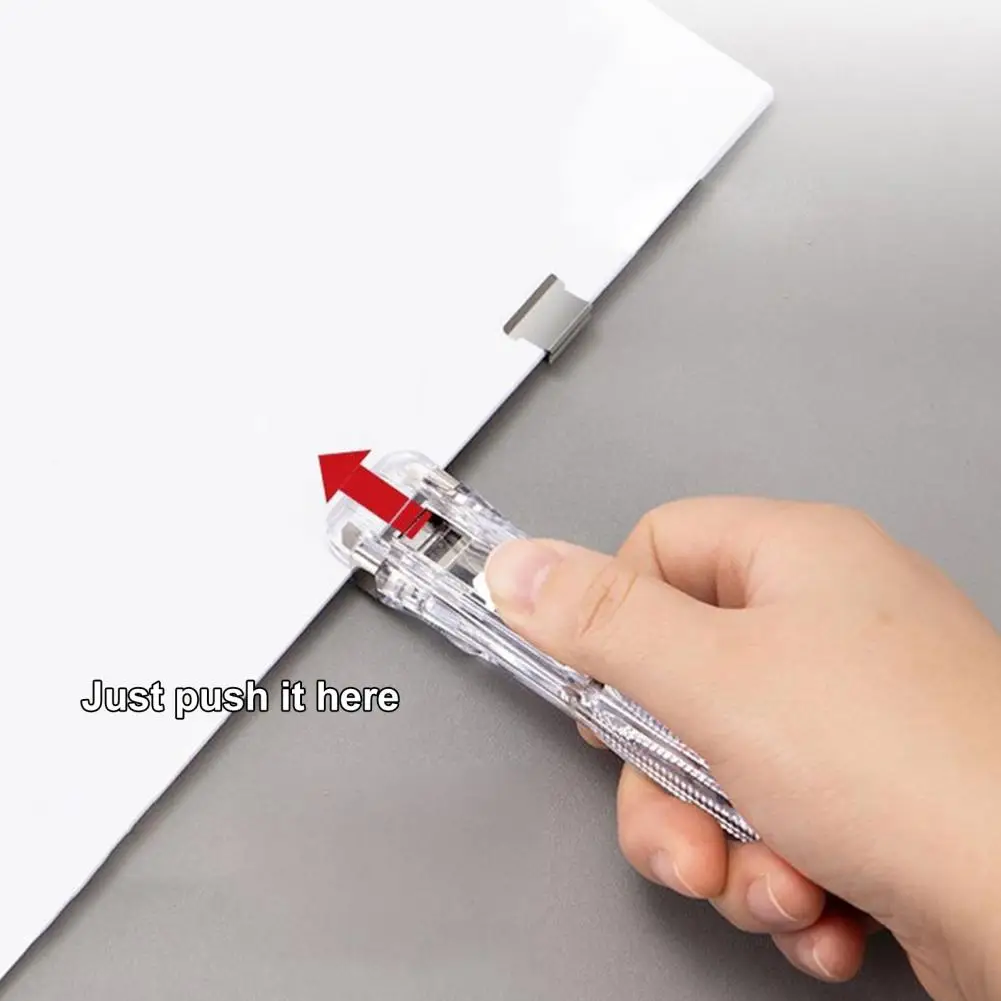 Office Supplies  Excellent Document File Fixing Binding Clips Pusher Mini Latest Stapler Simple Installation   for School