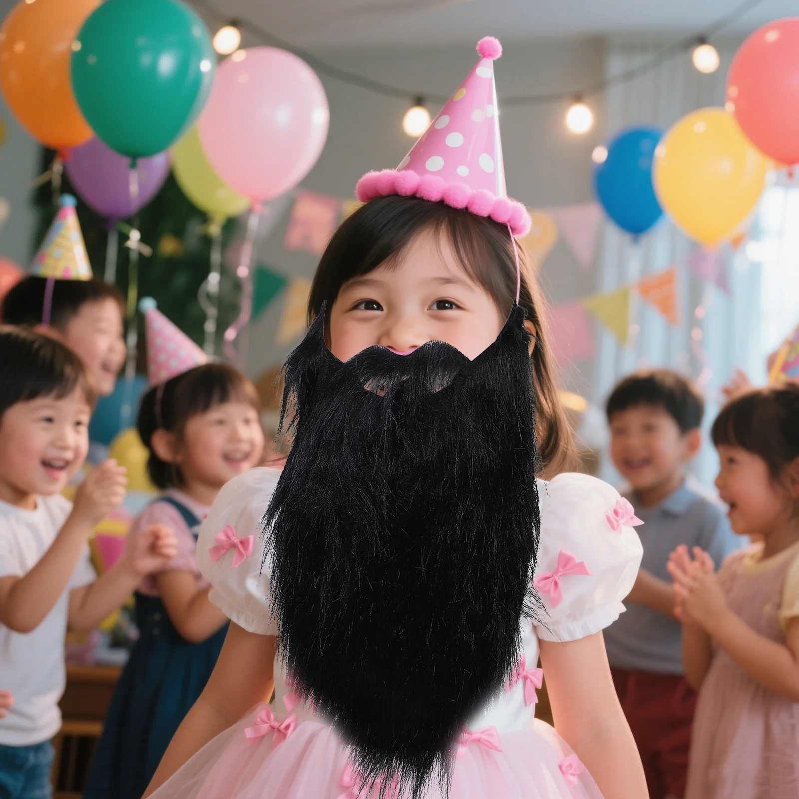 Barba falsa realista, disfraz de pelo Facial blanco, suministros para fiesta de Halloween, bigote para anciano, accesorio de broma divertido, 3 uds.