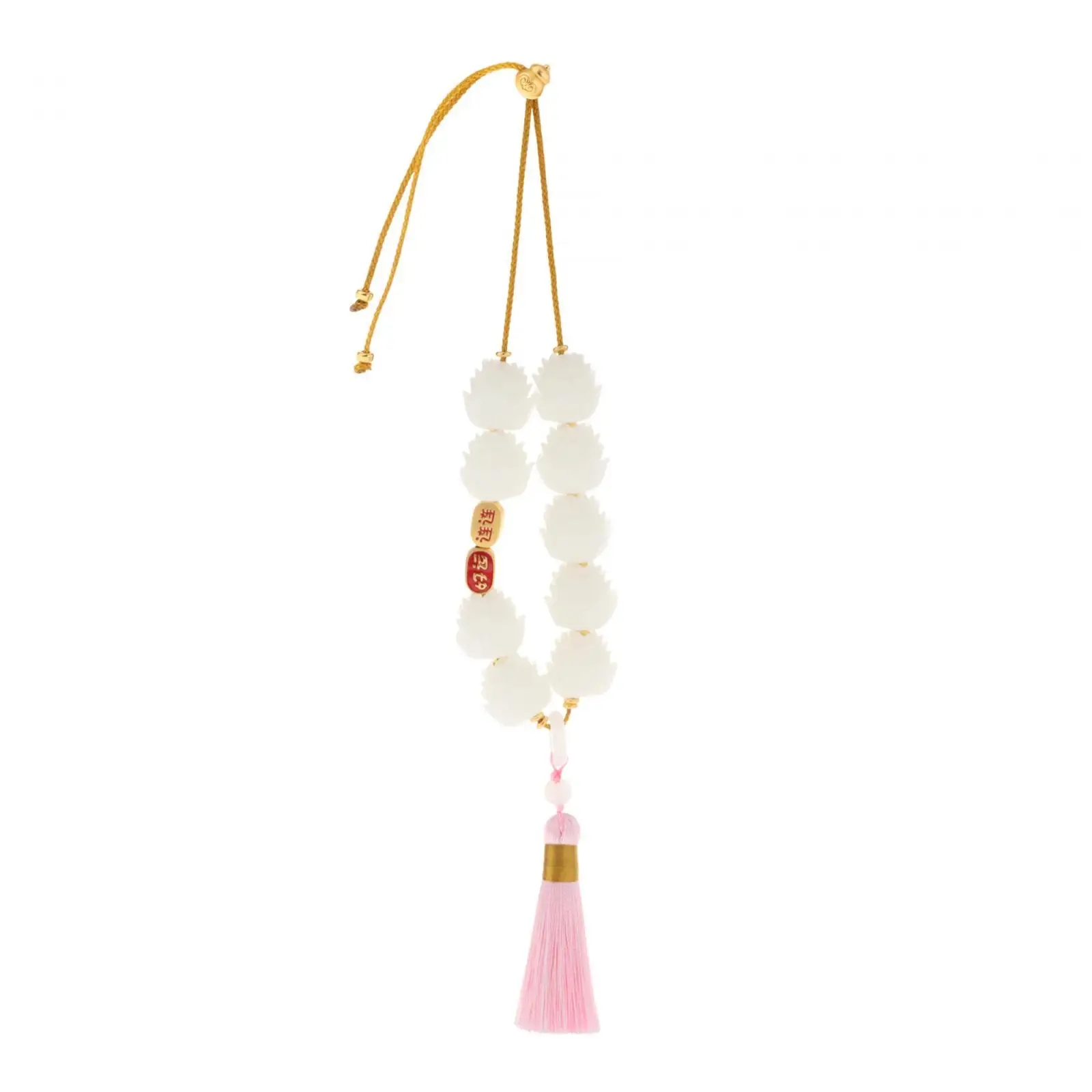 Car Rearview Mirror Pendant Resin Lotus Beads Tassel Dangling Ornament Feng Shui Charm Auto Interior Decor for Home Office