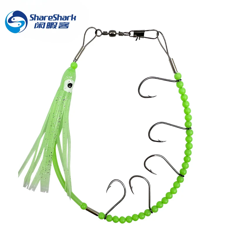 Señuelo luminoso pulpo calamar 37cm para jigging alambre acero